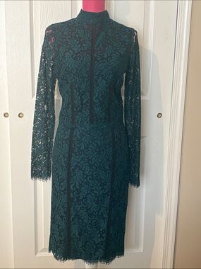 Marciano Teal Lace Long-Sleeve with matching  Sheath skirt
